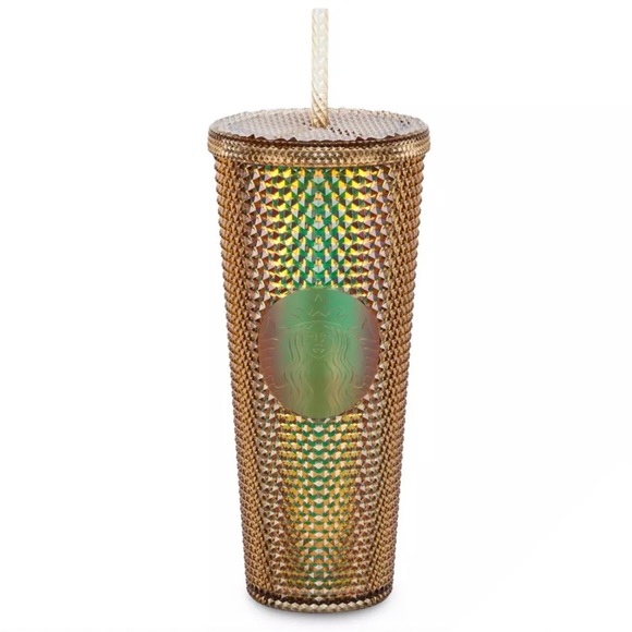 Walt Disney World 50th Anniversary Geometric Starbucks Tumbler with Straw – Gold - Picture 4 of 11